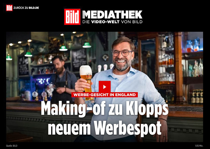 Making of zum neuen Werbespot für Erdinger mit Jürgen Klopp